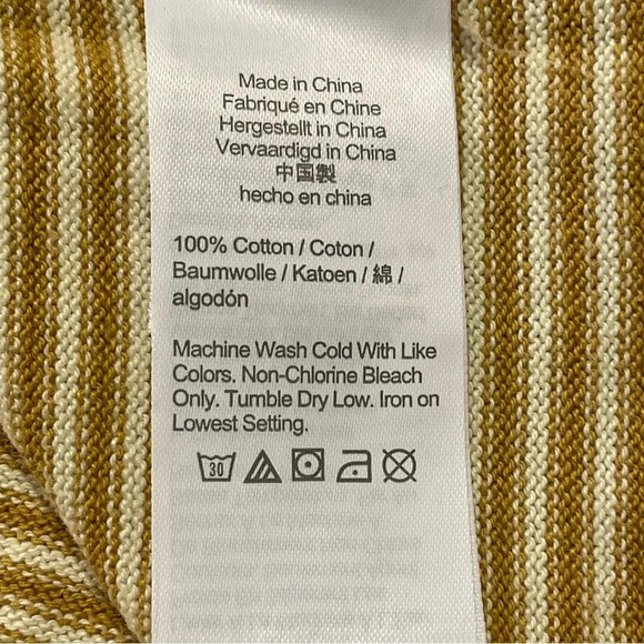 J. CREW Lightweight Cotton Crewneck Sweater in Burnt Saffron‎ Stripe - Picture 8 of 9